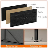 Fixwal 63.3 Inch Large Black Dresser for Bedroom, 16 Drawer Dresser, Long TV Stand for 55, 65, 70 Inch TV with Power Outlets, Fabric Chest of Drawers for Bedroom, Living Room, Entryway, Black Fixwal