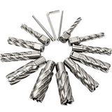 Annular Cutter Set 13 Pcs by S&F STEAD & FAST, Cutting Depth 2" Cutting Diameter 7/16" to 1-1/16" Inch, Mag Drill Bits Kit for Magnetic Drill Press, with 2 Pilot Pins S&F STEAD & FAST