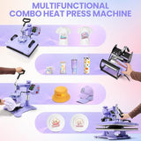 AKEYDIY Heat Press, 15x12 Shirt Press Machine with Cup/Plate/Cap Attachment, 5 in 1 Sublimation Shirt Printing hat and Mug Heat Press Digital Heat Press Machine for T Shirts/Tumbler/Mug/Cap/Plate AKEYDIY