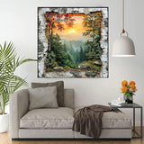 Forest Landscape Stamped Cross Stitch Kits - Sunrise Needlepoint Counted Cross Stitch Kits for Beginners Adults Patterns Dimensions Needlecrafts Embroidery Kits Arts and Crafts