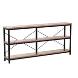 Vagaconl 70.86'' Extra Long Console Table, Industrial Long Sofa Table with Storage, TV Console Table with Shelf,3-Layer Console Shelf for Living Room, Long Entryway Table Vagaconl