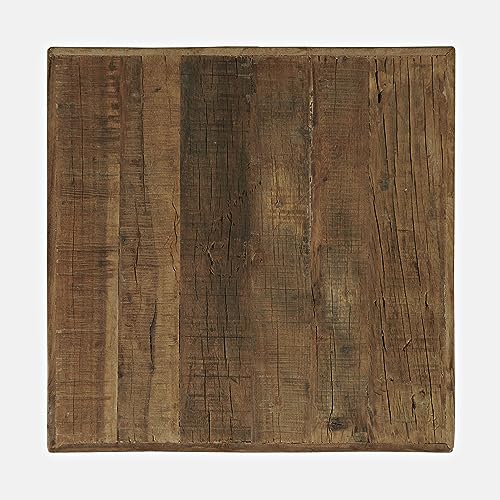 Jofran Reclamation Rustic Reclaimed Solid Wood Square End Table with Storage Shelf