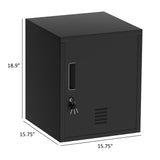 JINGUR Metal Storage Locker Cabinet with Locking Door and Adjustable Shelf for Home Office Classroom Workshop Organization (Black) JINGUR