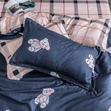 HALOZI Duvet Cover Set Twin Size Little Bear Luxury Soft Bedding Set Comforter Cover with Zipper Closure and Corner Ties (1 Duvet Cover+2 Pillowcases)(Twin（68X90） inch) HALOZI