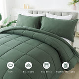 DOWNCOOL Twin Comforter Set -All Season Bedding Comforters Sets with 1 Pillow Case -2 Pieces Bed Set Down Alternative Comforter Set -Sage Green Twin Bedding Sets(64"x88") DOWNCOOL