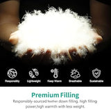 APSMILE Lightweight Down Feather Fibers Comforter Oversized King Size - Cooling Bed Comforter, Hotel Collection High Fill-Power Thin Duvet Insert for Warm Weather/Hot Sleepers, 120x98, White APSMILE