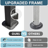 Domi 8x5FT Hardtop Grill Gazebo, Grill Canopy for Outdoor Grill w/Double Galvanized Steel Roof, 2 Side Shelves and Ceiling Hooks, Grill Tent BBQ Gazebo for Patio Garden Backyard, Grey domi outdoor living