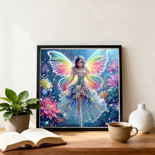 DOMROM Diamond Painting Kits, Fairy 5D Diamond Art Kits,Gem Art Painting with Diamonds Dots, Arts and Crafts for Beginners Adult Gift Wall Decor 12 x 12inch DOMROM