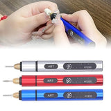 Electric Engraving Pen with 4 Bits,3 Gear 5V 10W Cordless Etching Engraving Machine, USB Rechargeable Mini Micro Professional Rotary Tool for Jewelry Wood Metal Glass Stone Grinding Carving(Red) PerGar