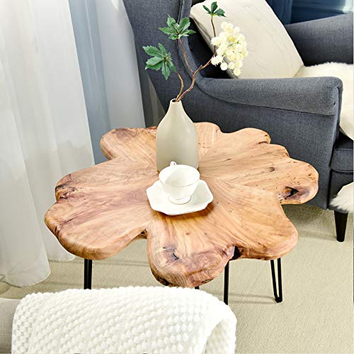 WELLAND Natural Edge Coffee Table, (Style D) - WoodArtSupply