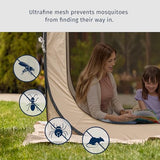 East Oak Screen House Tent Pop-Up, Portable Screen Room Canopy Instant Screen Tent 12 x 12 FT with Carry Bag for Patio, Backyard, Deck & Outdoor Activities, Beige EAST OAK