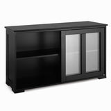 Giantex, Wood Credenza with Sliding Doors, Storage Cabinet with Adjustable Shelf, Modern Console Table, Kitchen Cupboard, Pantry Buffets & Sideboards, Large, Black Giantex