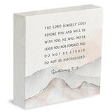 Religious Christian Decor Wood Box Sign 5 x 5 Inches Faith Scripture Box Sign Wooden Square Sign Decor Inspirational Rustic Bible Verse Desk Decor Wood Sign for Home Farmhouse Office Bathroom IYEZH