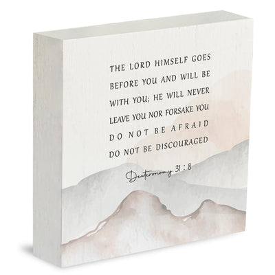 Religious Christian Decor Wood Box Sign 5 x 5 Inches Faith Scripture Box Sign Wooden Square Sign Decor Inspirational Rustic Bible Verse Desk Decor Wood Sign for Home Farmhouse Office Bathroom