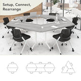 Bush Business Furniture 60-inch Trapezoid Modular Office Conference Table, Synergy Collection, Platinum Gray Bush Furniture