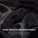 P Pothuiny Satin Sheets King (6 Pieces, Black) - Luxury Silky Satin Bed Sheets King Bedding Set, Extra Soft King Size Sheets Set, 1 Fitted Sheet + 1 Flat Sheet + 4 Pillow Cases P Pothuiny