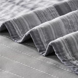 KAKIJUMN Twin Quilt Bedding Set, White and Grey Patchwork Striped Quilt Set, 2 Pieces Soft Lightweight Bedspread Coverlet Set with 1 Pillow Sham(Light Grey,Twin) KAKIJUMN