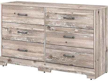 Bush Furniture Bedroom River Brook 6 Drawer Dresser, Barnwood Bush Business Furniture