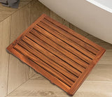 Utoplike (24"x18") Teak Wood Bath Mat, Shower Mat for Bathroom, Wooden Floor Mat Square Large for Spa Home or Outdoor Utoplike