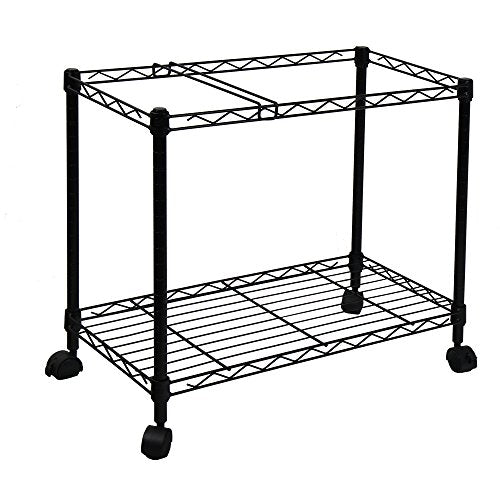 Oceanstar Portable 1-Tier Metal Rolling File Cart, Black,24 in - WoodArtSupply