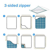 3 Side Zipper Duvet Cover Set Queen Size - Unique Design Microfiber Duvet Cover Set with 3 Sided Zipper Closure, 3 PCS Queen Size Duvet Cover (90"x90") & 2 Pillow Cases(20"x30"), Taupe PURE ECO