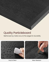 VASAGLE Modern TV Stand for TVs up to 65 Inches, 3-Tier Entertainment Center, Industrial TV Console Table with Open Storage Shelves, for Living Room, Bedroom, Black with Wood Grain ULTV097B22 VASAGLE