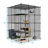 Eiiel Outdoor Cat Enclosure,Largr Cages,Catio with Super Large Enter Door,House Balcony Cat Playpen with Platforms,DIY Kennels Crate Large Exercise Place Ideal for 1-4 Cats Eiiel