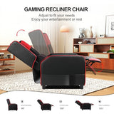 GTPLAYER Gaming Recliner Chair for Living Room Racing Style Single PU Leather Gaming Sofa for Adults Modern Game Recliners Ergonomic Comfortable Home Theater Seating, Red