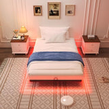 Awesofurni Floating Bed Frame Twin Size, Twin Bed Frame with Smart LED Lights, Heavy Duty Modern Metal Platform Bed No Box Spring Needed - Easy Assembly and Noise Free Awesofurni