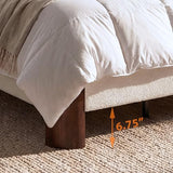 Merax King Size Upholstered Platform Bed Frame with Large Curved Headboard,Built-in Floating Shelves,Wood Slats and Metal Support for Bedroom,Noise-Free Merax