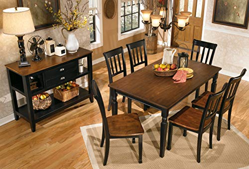 Signature Design by Ashley Owingsville Modern Farmhouse Dining Room Side Chair, Set of 2, Black and Brown Signature Design by Ashley