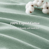 Madison Park Liquid Cotton Luxury Blanket Premium Soft Cozy 100% Ring Spun Cotton For Bed , Couch or Sofa, King, Sea Foam Madison Park