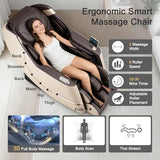 iBooMas Massage Chair, 2026 SL-Track Zero Gravity Shiatu Massage Chairs Full Body and Recliner, 12 Modes, Body Scan, APP, Foot Rollers, Heat, Airbags, Bluetooth, Thai Stretch(Brown) iBooMas