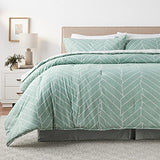 City Scene - King Comforter Set, Soft & Reversible Cotton Bedding for Year Round Comfort, 3 Piece Bed Set with Matching Pillowcases (Ceres Mint) City Scene