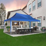 COBIZI 10x20 Pop Up Canopy Tent with Sidewalls,Party Tent Outdoor Gazebos, Waterproof & UV50+,3 Adjustable Heights,Higher Frame Design - Extra Tall for Parties Backyard,Weddings,Markets, Blue COBIZI