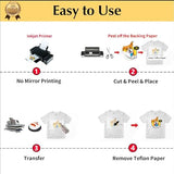 TransOurDream Upgraded Iron on Heat Transfer Paper for T Shirts (8.5x11'', 15 Sheets) Iron-on Transfers Paper for Light Fabric Printable Heat Transfer Vinyl for Inkjet Printer (TOD-4-15) TransOurDream
