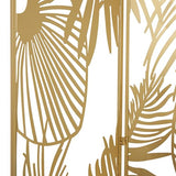 Deco 79 Metal Partition Screen - Foldable Room Divider with Palm Leaf Cutout, 3 Panel Privacy Screen, 48" x 1" x 71", Gold Deco 79