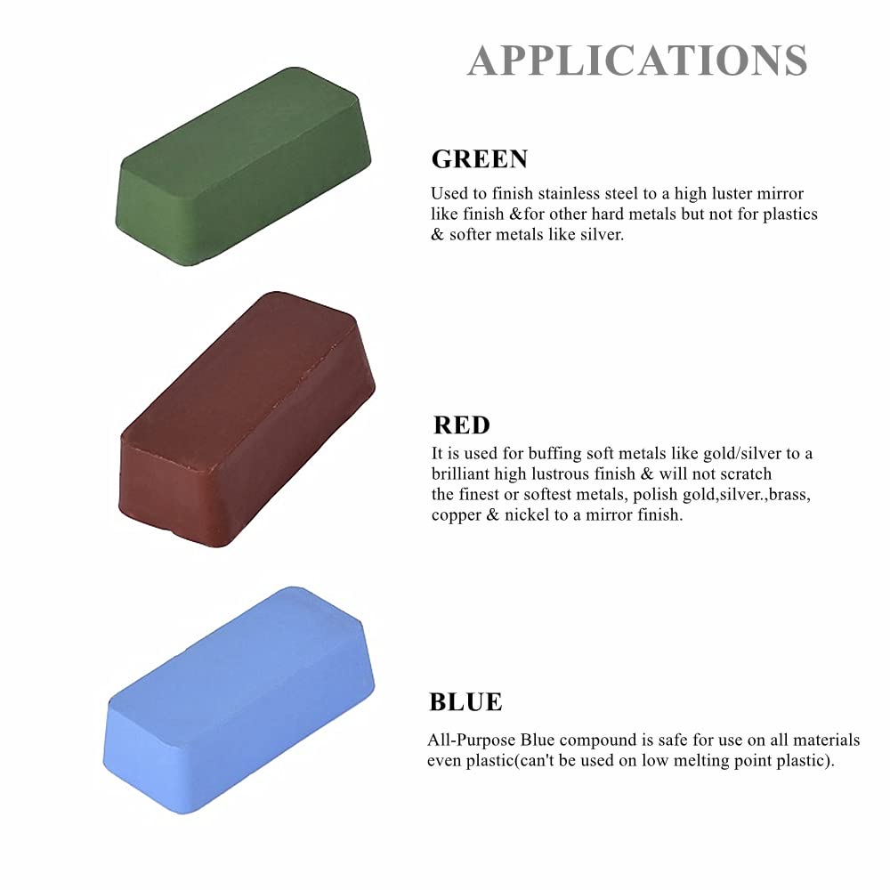 Brown Tripoli Buffing Polishing Compound Medium Course Metal Polish Compound Used for Cutting & Removing Scratches from Aluminum & Stainless Steel Wood - 1 Pound Bar DSmart