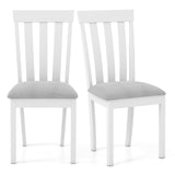 Giantex Wood Dining Chair Set of 2, Upholstered Wooden Kitchen Chairs with Padded Seat & Rubber Wood Frame, Mid Century Dining Side Chairs for Kitchen, Dining Room, Restaurant, White Giantex