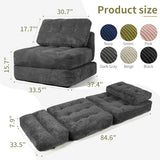 Art3d Folding Sofa Bed, Convertible Sleeper Sofa Bed with Pilow & Back Support, 3 in 1 Long Futon Boneless Couch, Comfy Floor Couch for Living Room, Bedroom, Dark Gray Art3d