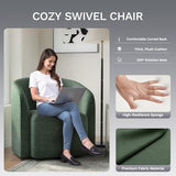 COLAMY Swivel Accent Chair,Swivel Barrel Chair,Upholstered Comfy 360 Degree Swivel Chair for Living Room/Bedroom/Waiting Room/Office(Green) COLAMY