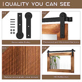 COGOOD Farmhouse Barn Door Mirror - 41" x 26" Rustic Wood Framed Wall Mirror for Bathroom, Living Room, Bedroom Wall Decor (Brown) COGOOD