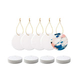 PYD Life 25 PCS Sublimation Ceramic Ornament Bulk White 2.75 Inch Round Blank Ornament with Gold String for Crafting DIY Personalized Christmas Home Decor Bulk PYD Life