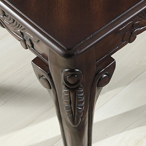 Roundhill Furniture Traditional Ornate Detailing Wood Coffee Table, Dark Cherry Roundhill Furniture
