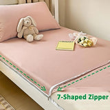 Japanese Floor Mattress Cover with Zipper,100% Cotton Cover for Traditional Shikibuton Futon Mattress, Futon Mattress Protective Cover,Reversible Washable,Pink2,Full/120x200cm Generic