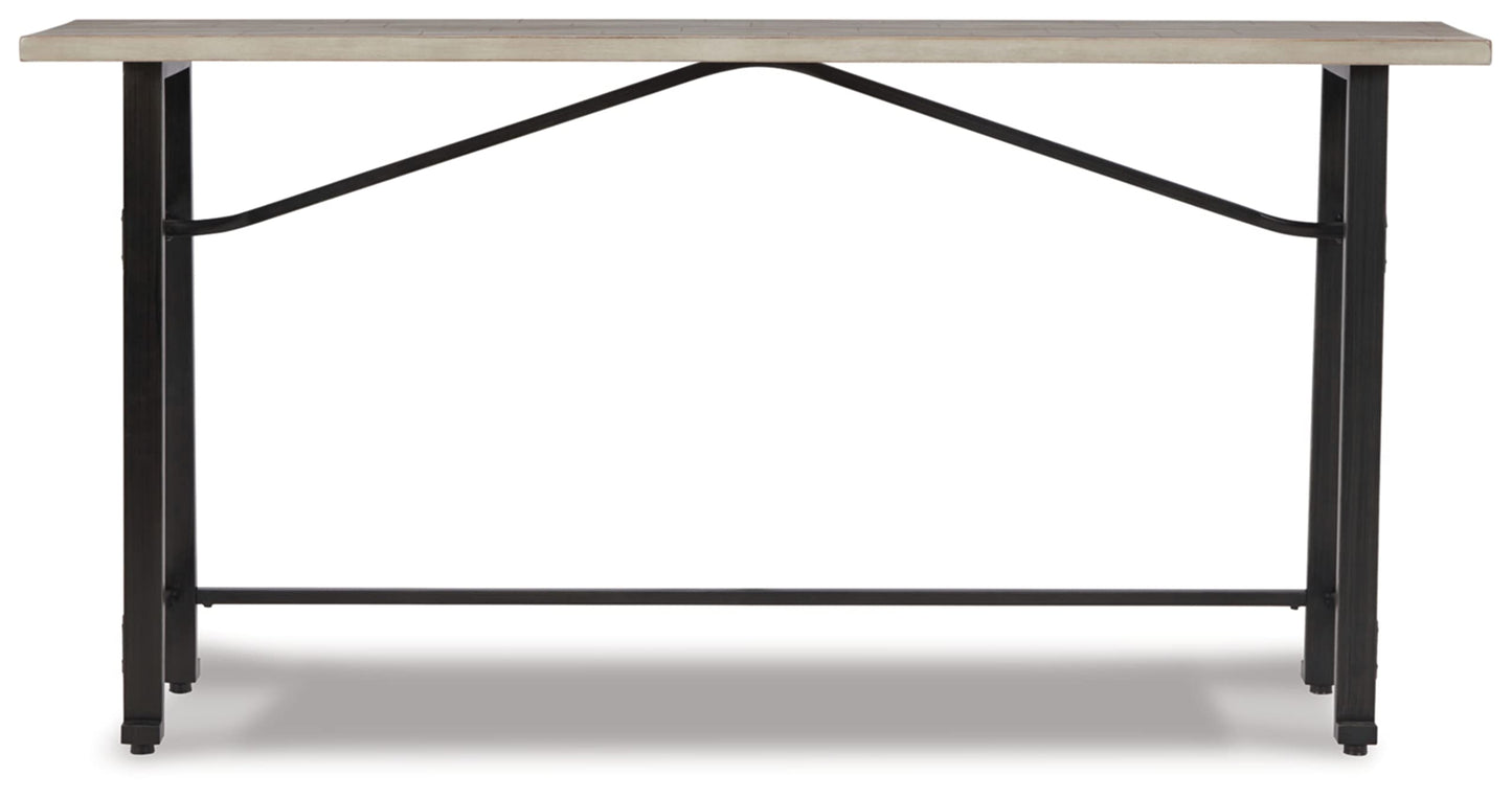 Signature Design by Ashley Karisslyn Urban Industrial Counter Height Long Table, Black & Beige - WoodArtSupply