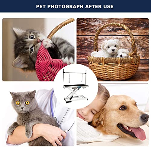 Lucky Pet Electric Lift Pet Grooming Table, Heavy Duty Pet Trimming Table, Professional X-Type Electric Lift for Large Dogs, with Overhead Arm, Clamps, Two Grooming Noose, 50 inch / Black Lucky Pet