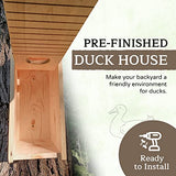 Made in USA, Premium Pine Wood Duck House, Ready to Install Nesting Box for Wood Ducks and Hooded Mergansers Applewood Outdoor