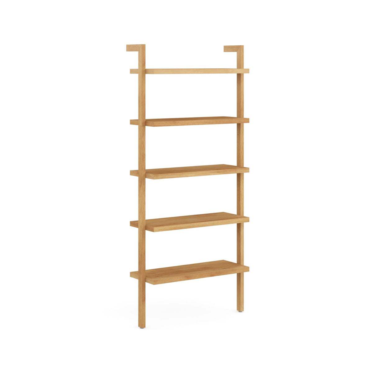 Nathan James Beacon Bohemian 5 Tier Bookshelf, Wall Mounted Bookcase, Solid Wood Bookshelf in Warm Pine Nathan James