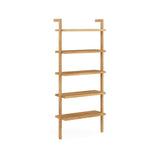 Nathan James Beacon Bohemian 5 Tier Bookshelf, Wall Mounted Bookcase, Solid Wood Bookshelf in Warm Pine Nathan James